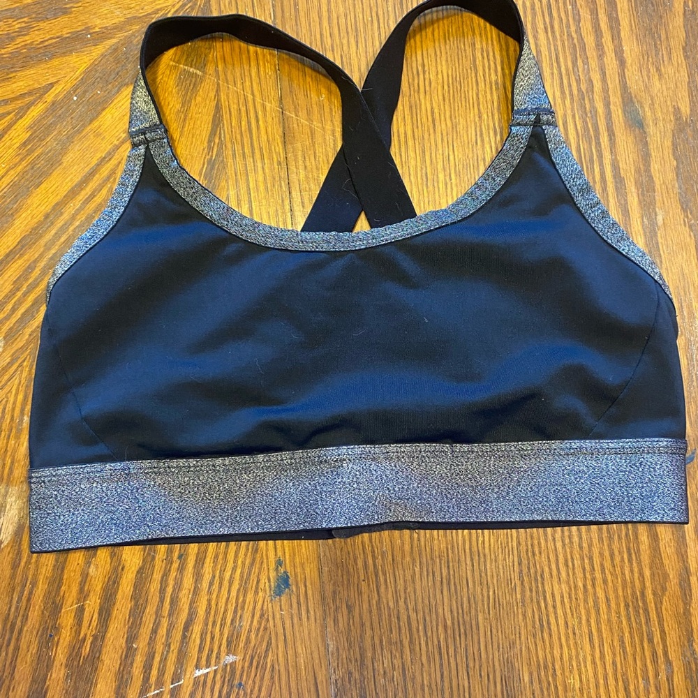 Black and Gray Women's Sports Bra